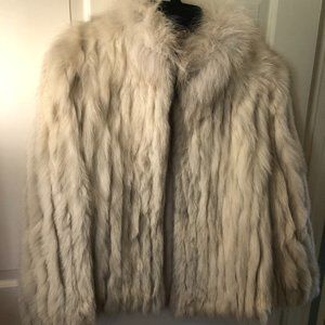 Natural blue fox (real fur) coat